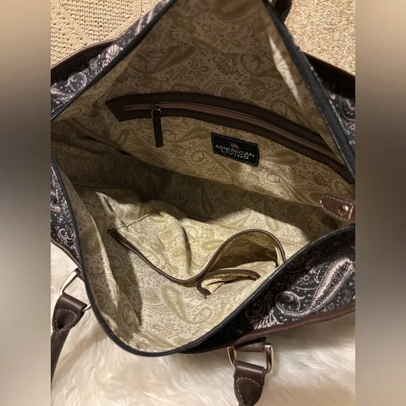 🤎🤎American Living Paisley Tote Bag with Brown Accents luggage .🤎🤎BOX B - Picture 11 of 12